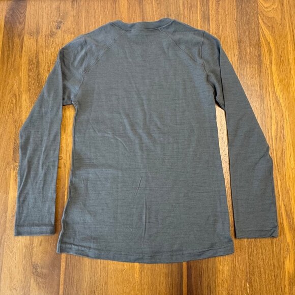 REI CO-OP Midweight Merino Wool Crew Top Boys 8 S Gray Base Layer Thermal Shirt - Picture 2 of 6